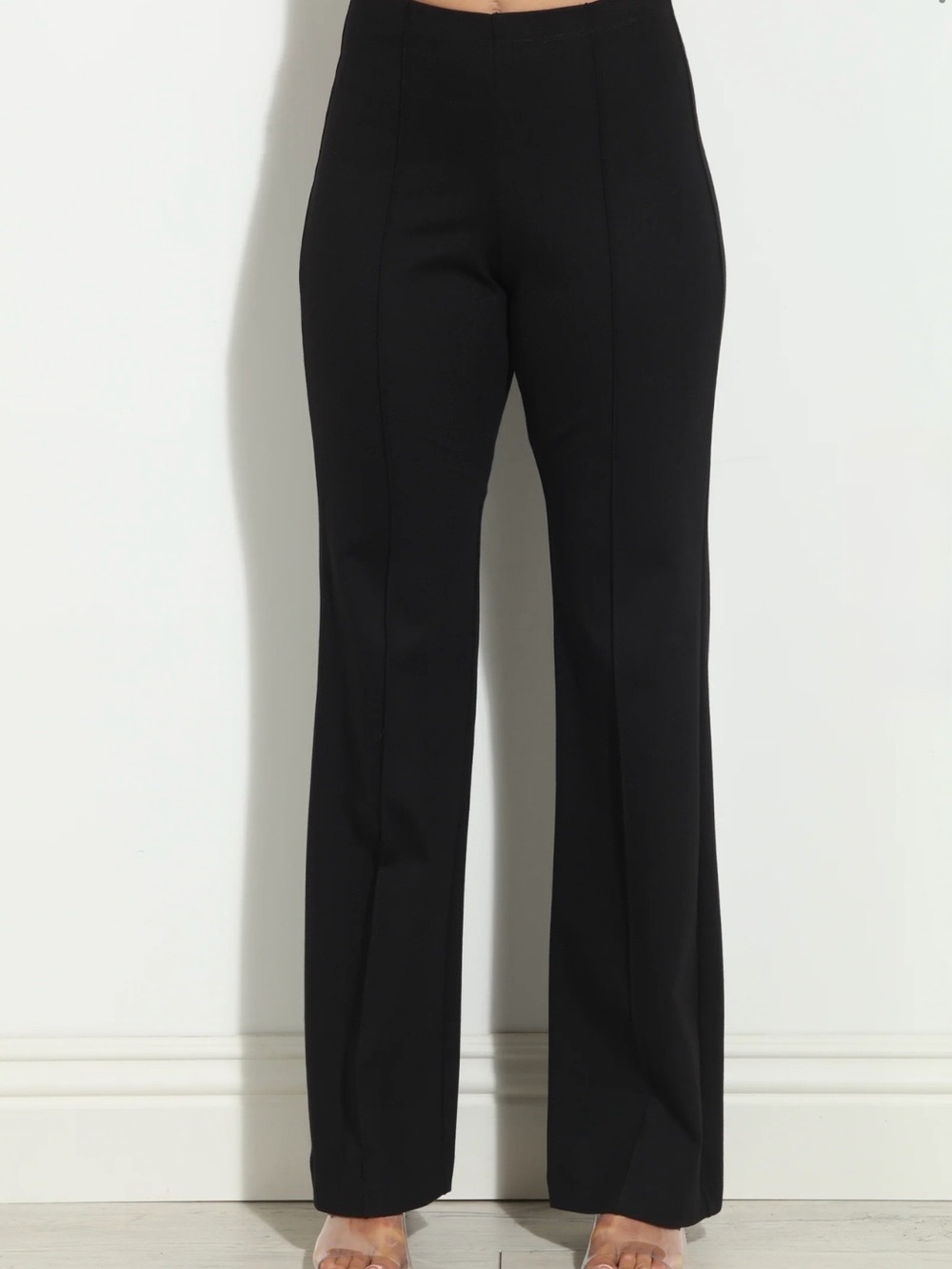 Veronica M Black High-Rise Ponti Flared Trousers - Size: Extra Small